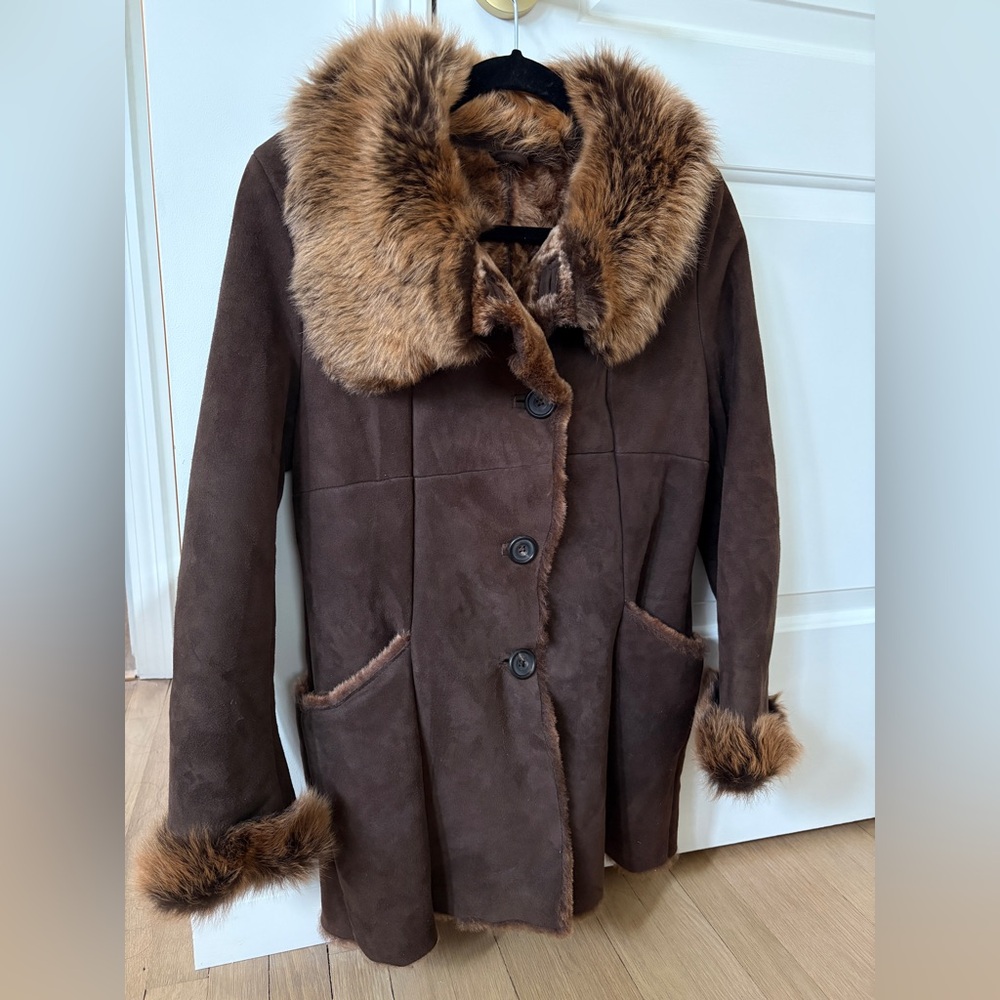 Owen Barry Toscana Shearling Coat – Oversized Fur Collar | Made in England